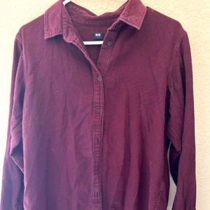 Maroon button down size L